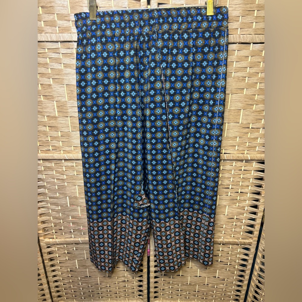 Johnny Was silk drawstring cropped pants